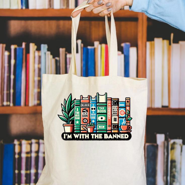 I'm With The Banned Books I Read Banned Books Lovers Canvas Tote Bag