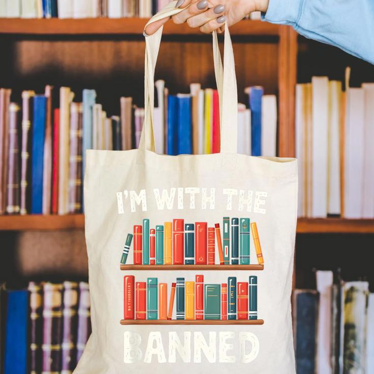 I'm With The Banned Librarian Banned Book Lover Reader Canvas Tote Bag I'm With The Banned Librarian Banned Book Lover Reader Canvas Tote Bag