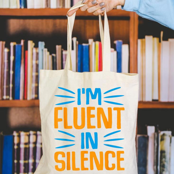 I'm Fluent In Silence I Introvert Canvas Tote Bag I'm Fluent In Silence I Introvert Canvas Tote Bag
