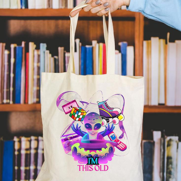 I’m This Old Retro 80s Nostalgia Alien Canvas Tote Bag I’m This Old Retro 80s Nostalgia Alien Canvas Tote Bag