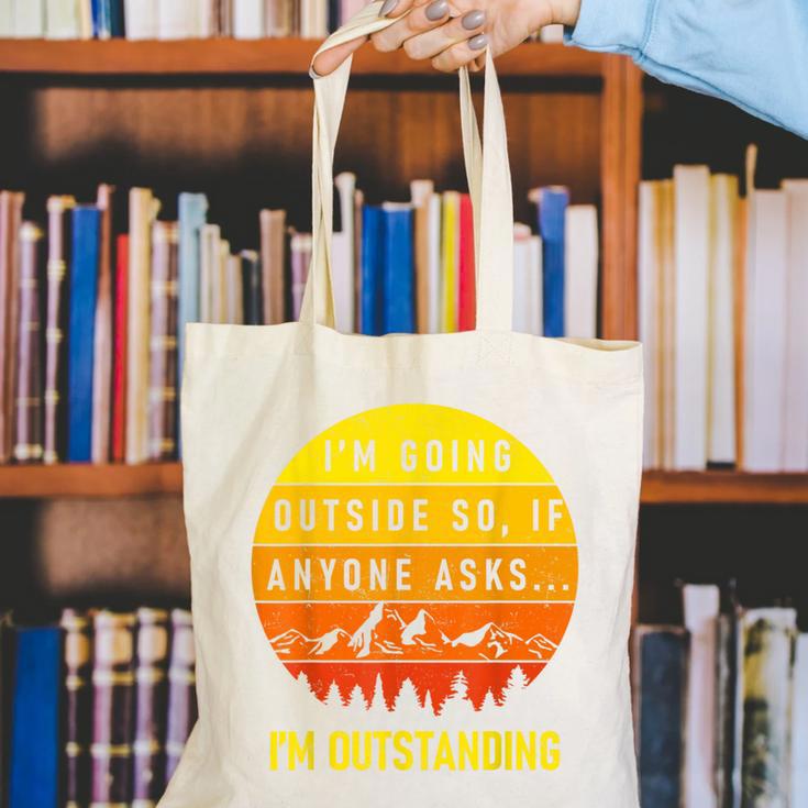 I'm Outstanding Retro Introvert Mountain Trip Lover Canvas Tote Bag I'm Outstanding Retro Introvert Mountain Trip Lover Canvas Tote Bag