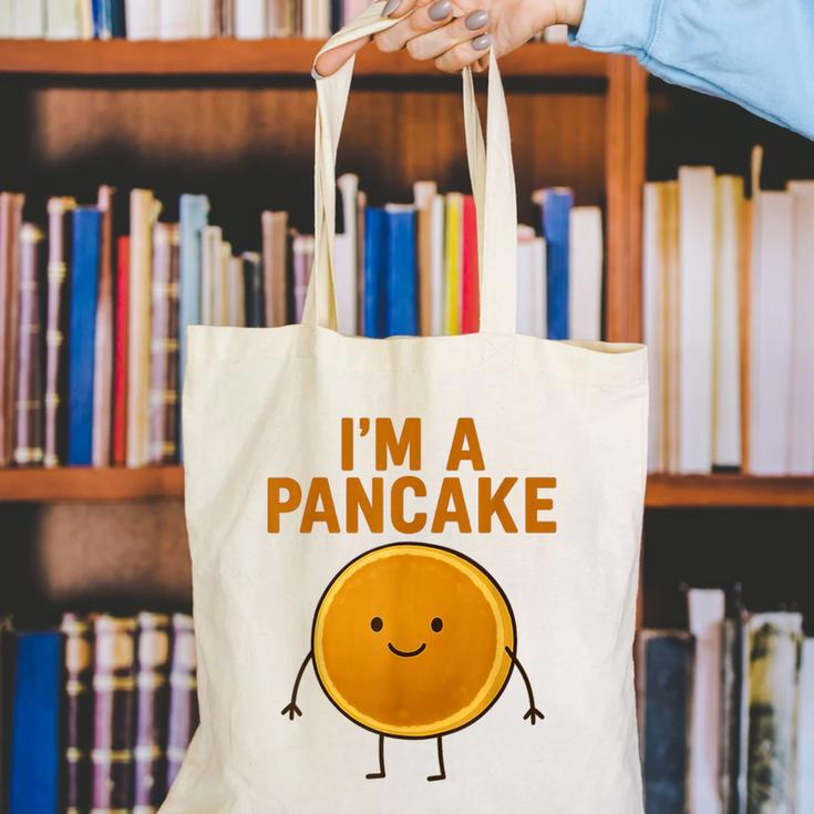 I’m a Pancake Meme For Nostalgia And Sci-Fi Fan Canvas Tote Bag I’m a Pancake Meme For Nostalgia And Sci-Fi Fan Canvas Tote Bag