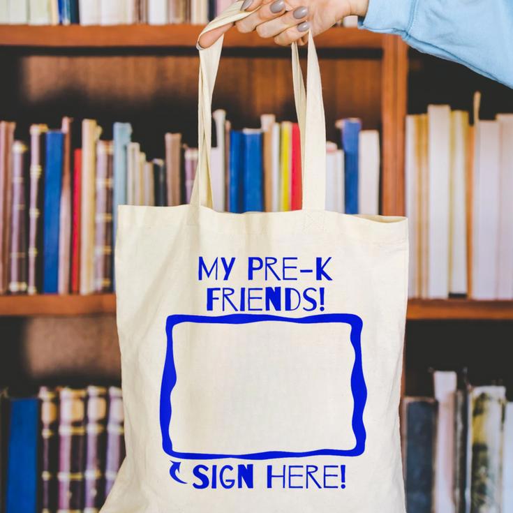 Interactive Preschool GraduationShirt Canvas Tote Bag