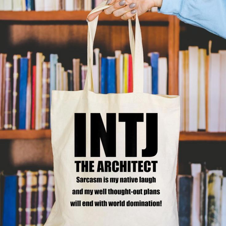 INTJ Architect Personality Introvert Sarcastic Canvas Tote Bag