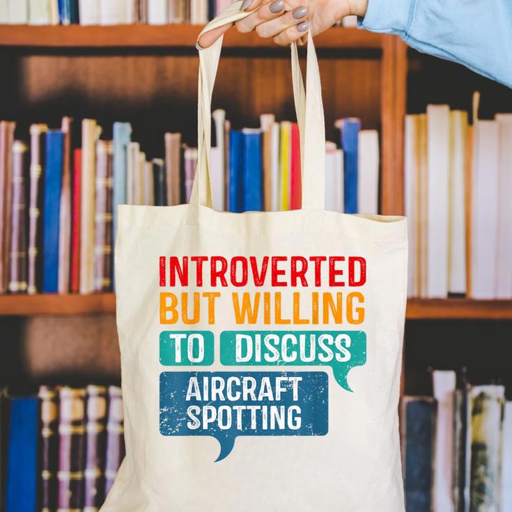 Introvert Aircraft Spotting Lovers Men & Women Canvas Tote Bag