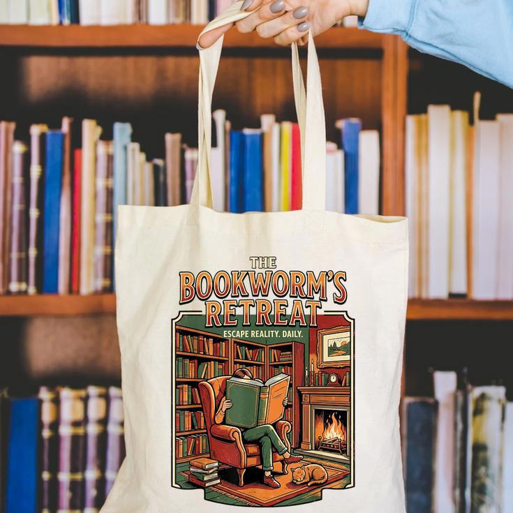 Introvert Book Lover The Bookworm's Retreat Canvas Tote Bag Introvert Book Lover The Bookworm's Retreat Canvas Tote Bag