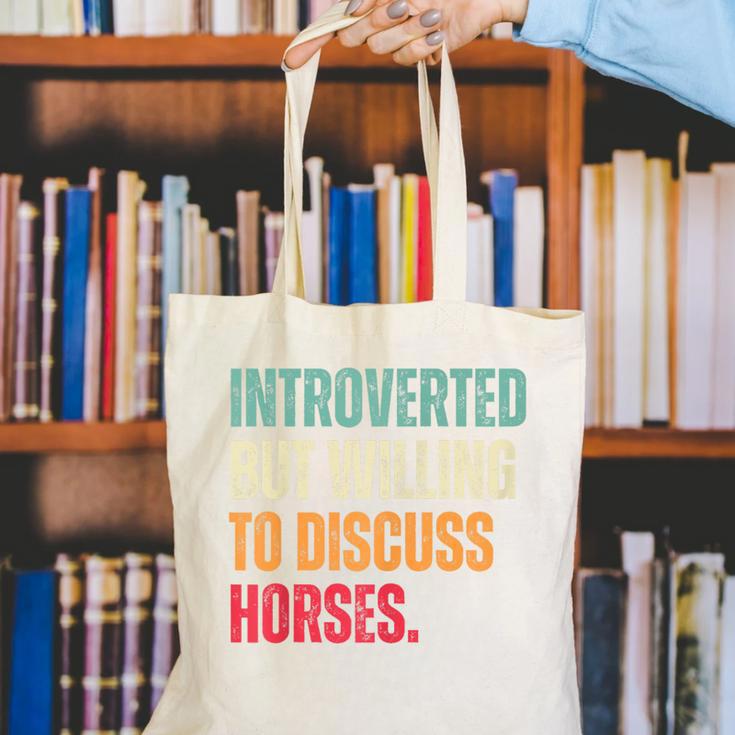 Introvert Cute Horse Lover Horse Riding Equestrian Canvas Tote Bag