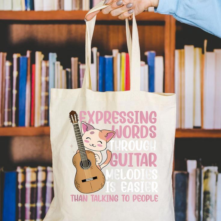 Introvert Guitarist Expressing Words Through Guitar Melody Canvas Tote Bag