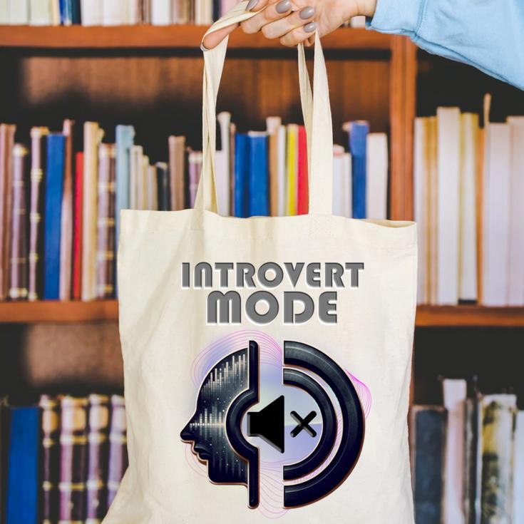 Introvert Mode Finding Inner Peace In Silence Canvas Tote Bag Introvert Mode Finding Inner Peace In Silence Canvas Tote Bag