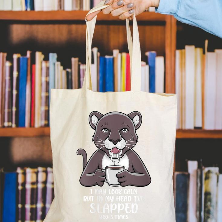 Introvert Panther And Coffee Lovers Canvas Tote Bag