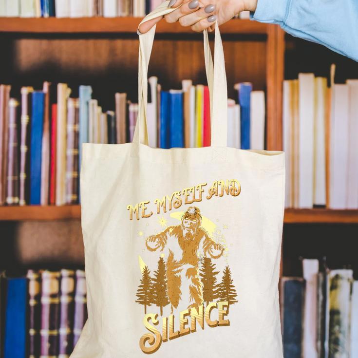 Introvert Relaxation Me Myself And Silence Vacation Bigfoot Canvas Tote Bag Introvert Relaxation Me Myself And Silence Vacation Bigfoot Canvas Tote Bag