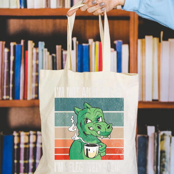 Introvert Selectively Social Anti-Social Shy Canvas Tote Bag