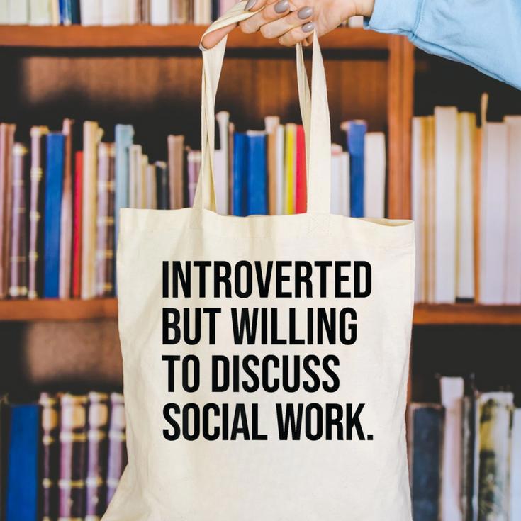Introverted Caseworker Social Work Introvert Canvas Tote Bag Introverted Caseworker Social Work Introvert Canvas Tote Bag