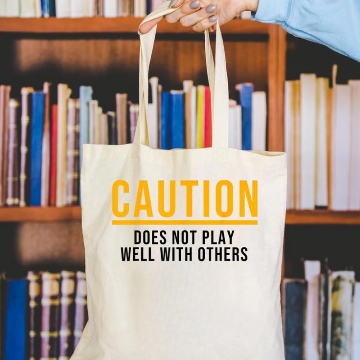 Introverted Does Not Play Well Competitive Athletic Canvas Tote Bag Introverted Does Not Play Well Competitive Athletic Canvas Tote Bag