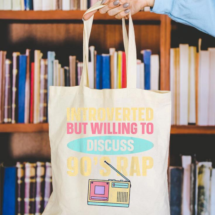 Introverted But Willing To Discuss 90's Rap Canvas Tote Bag Introverted But Willing To Discuss 90's Rap Canvas Tote Bag