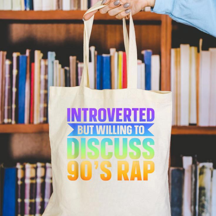 Introverted But Willing To Discuss 90's Rap Canvas Tote Bag Introverted But Willing To Discuss 90's Rap Canvas Tote Bag