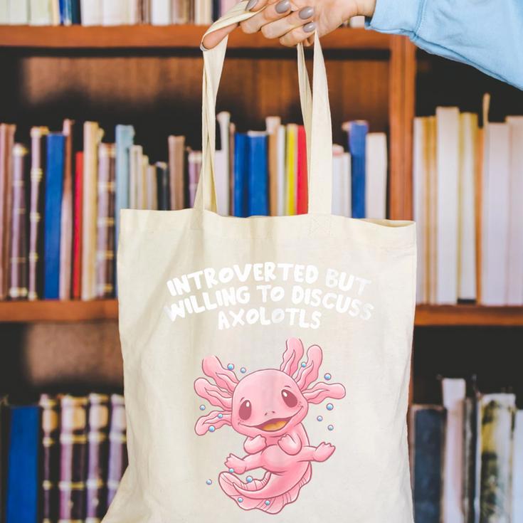 Introverted But Willing To Discuss Axolotl Salamander Canvas Tote Bag