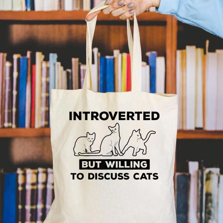 Introverted But Willing To Discuss Cats Introvert Shy Canvas Tote Bag