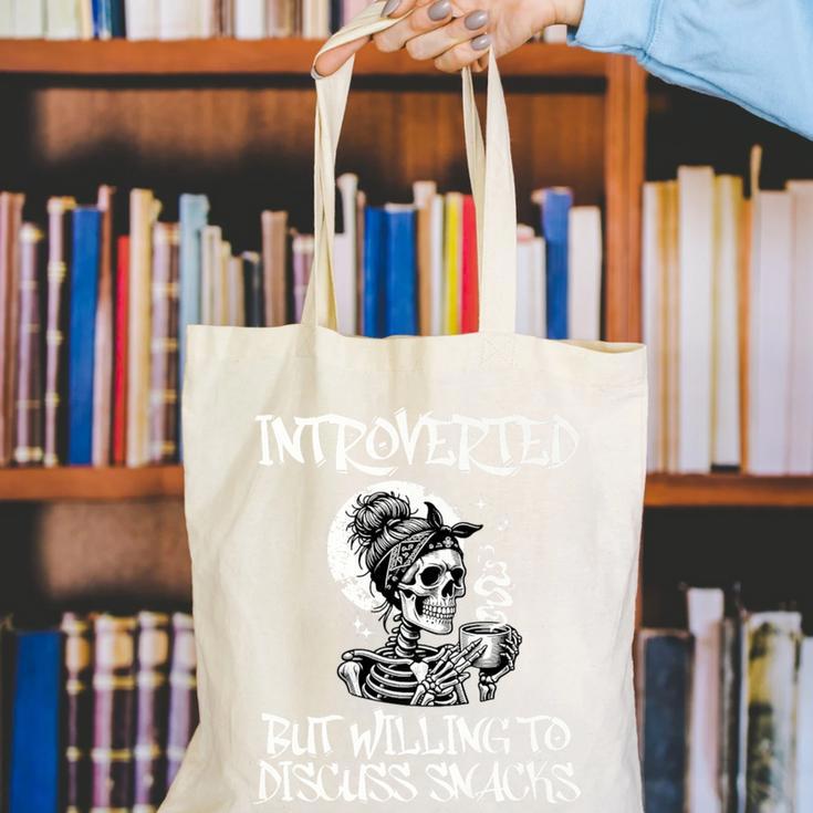Introverted But Willing To Discuss Snacks Coffee Premium Canvas Tote Bag Introverted But Willing To Discuss Snacks Coffee Premium Canvas Tote Bag