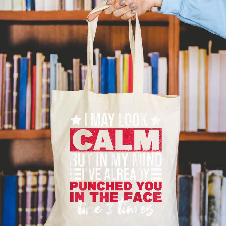 Introverts I May Look Calm But In My Head Canvas Tote Bag Introverts I May Look Calm But In My Head Canvas Tote Bag