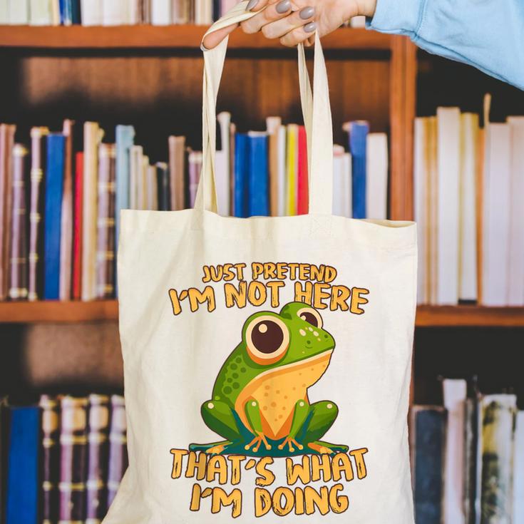 Introverts Thats What Im Doing Just Pretends Canvas Tote Bag