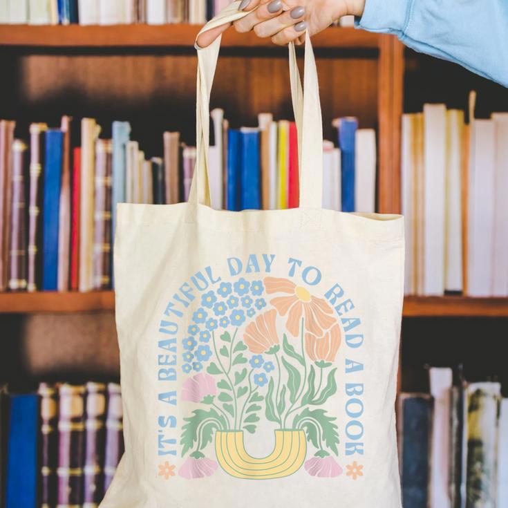 It's A Beautiful Day To Read A Book Librarian Book Lover Canvas Tote Bag It's A Beautiful Day To Read A Book Librarian Book Lover Canvas Tote Bag