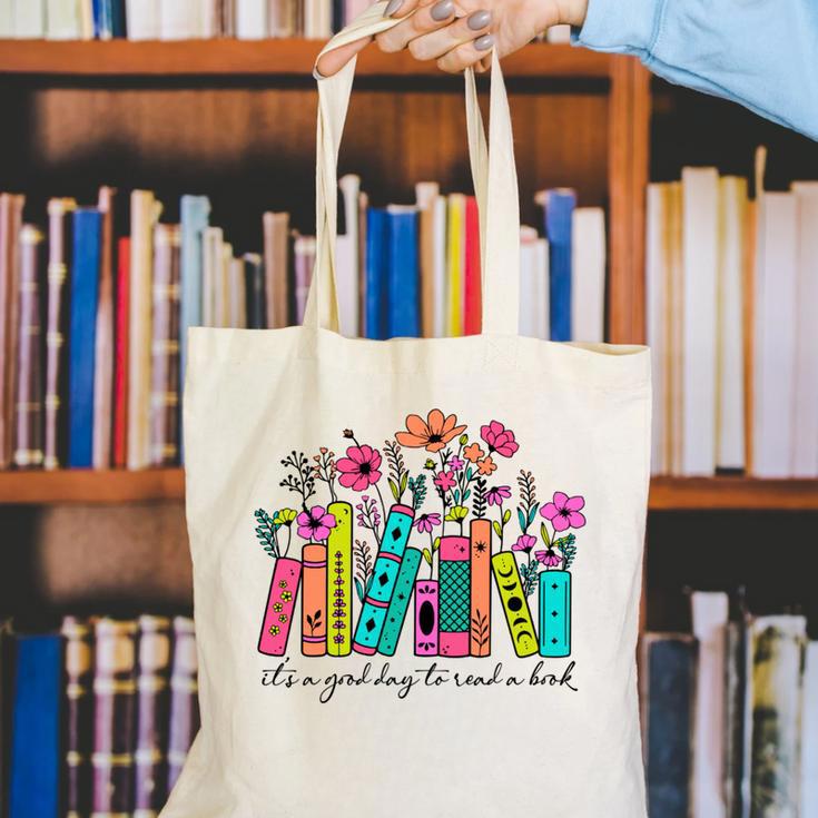 It's A Good Day To Read A Book Floral Book Lovers Librarian Canvas Tote Bag