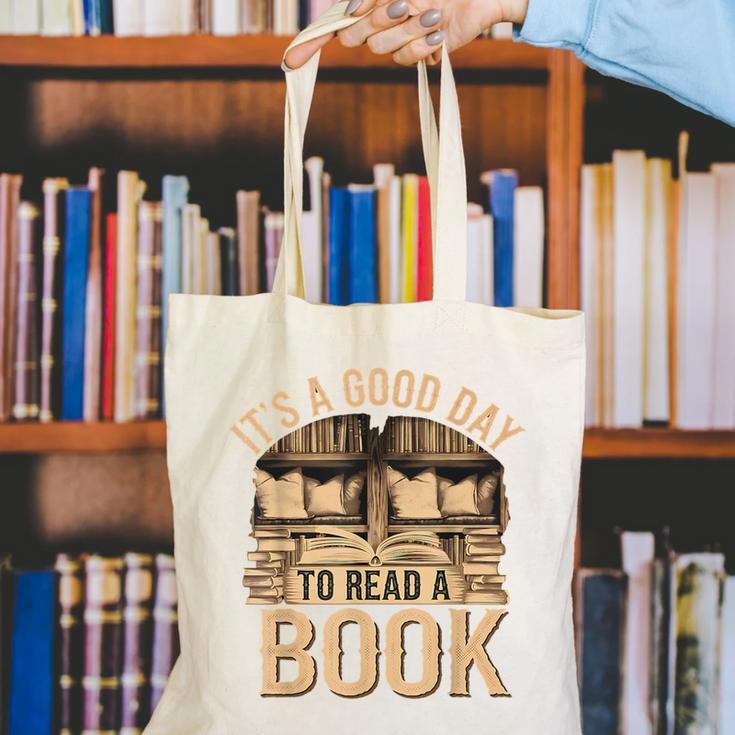 It’s a Good Day To Read a Book Lovers Library Reading Canvas Tote Bag