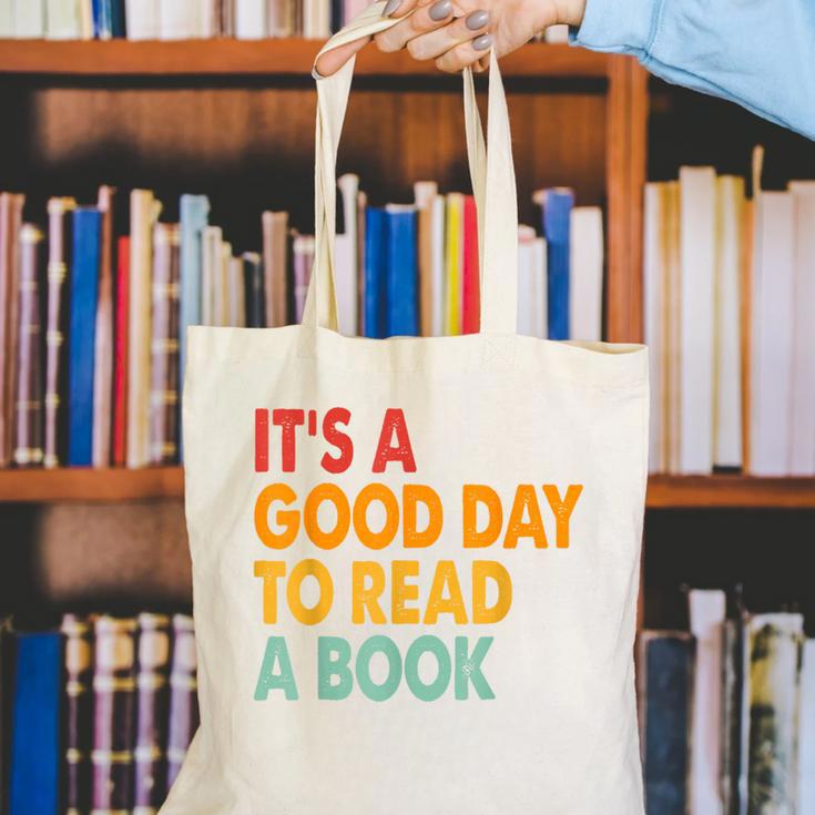 It's A Good Day To Read A Book Retro Vintage Teacher Canvas Tote Bag It's A Good Day To Read A Book Retro Vintage Teacher Canvas Tote Bag