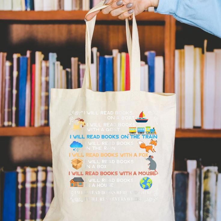 IWill Read Books On A Boat & Everywhere Reading Kids Canvas Tote Bag IWill Read Books On A Boat & Everywhere Reading Kids Canvas Tote Bag