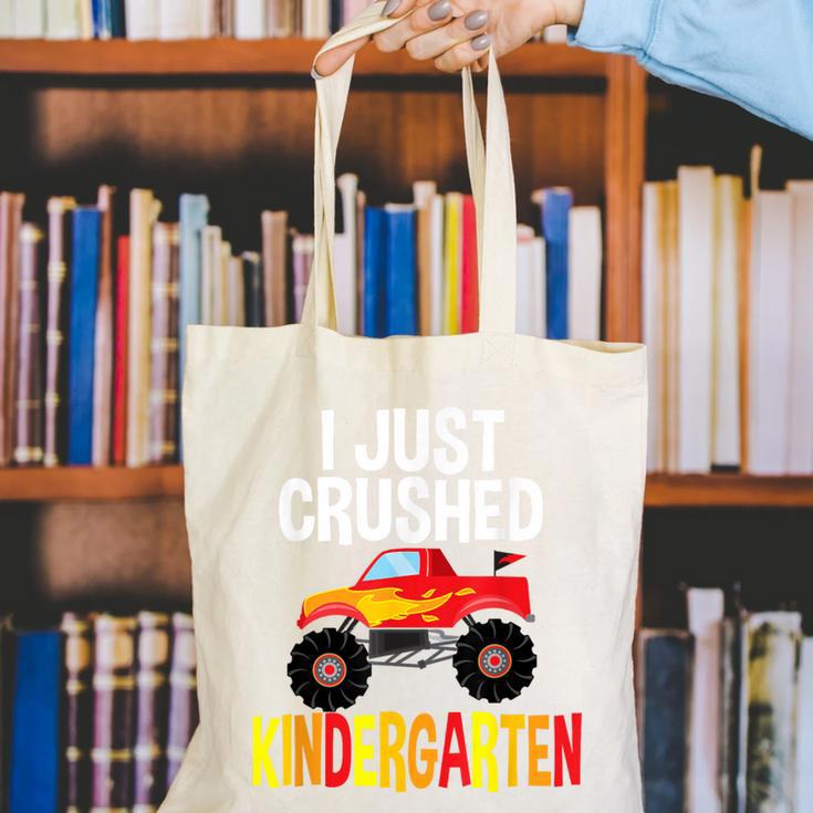 I Just Crushed Kindergarten Monster Graduation Shirt Canvas Tote Bag