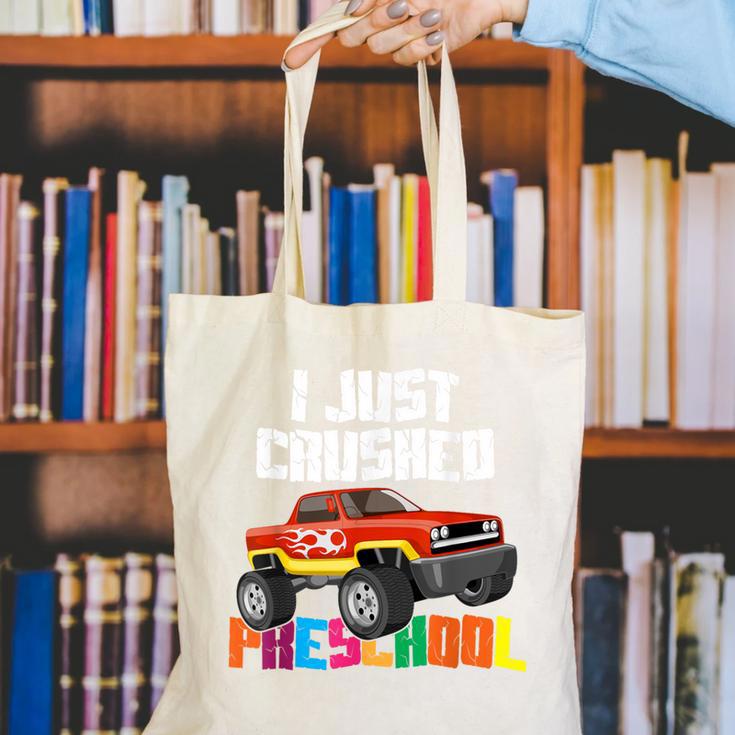 I Just Crushed Preschool Monster Truck Graduation Canvas Tote Bag