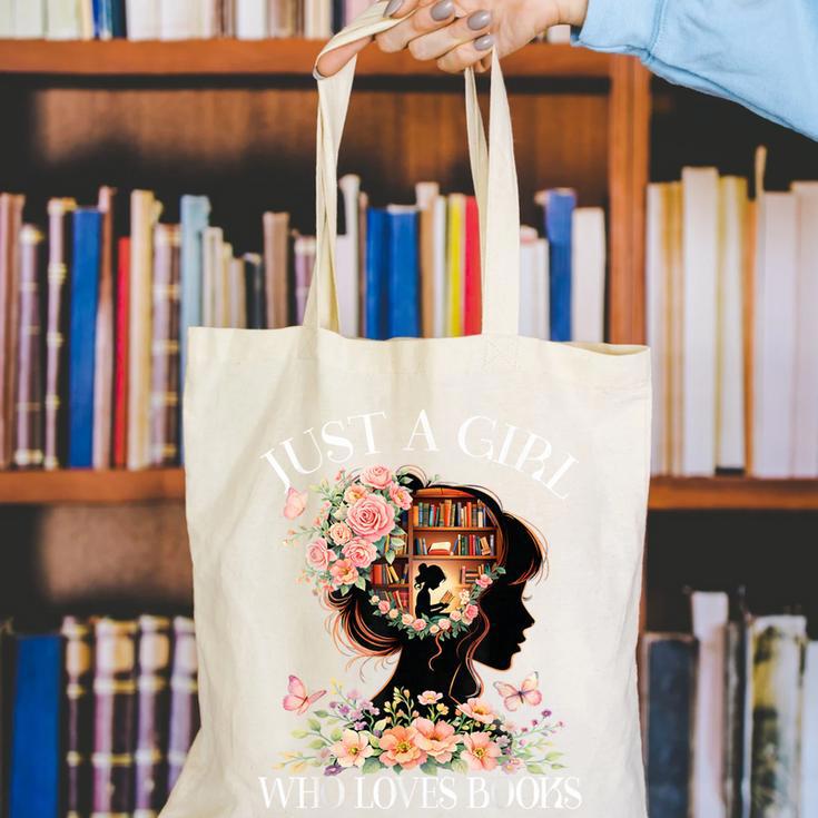 Just A Girl Who Loves Books Book Lover Reading For Women Canvas Tote Bag