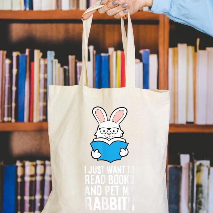 I Just Want To Read Books And Pet My Rabbit Canvas Tote Bag