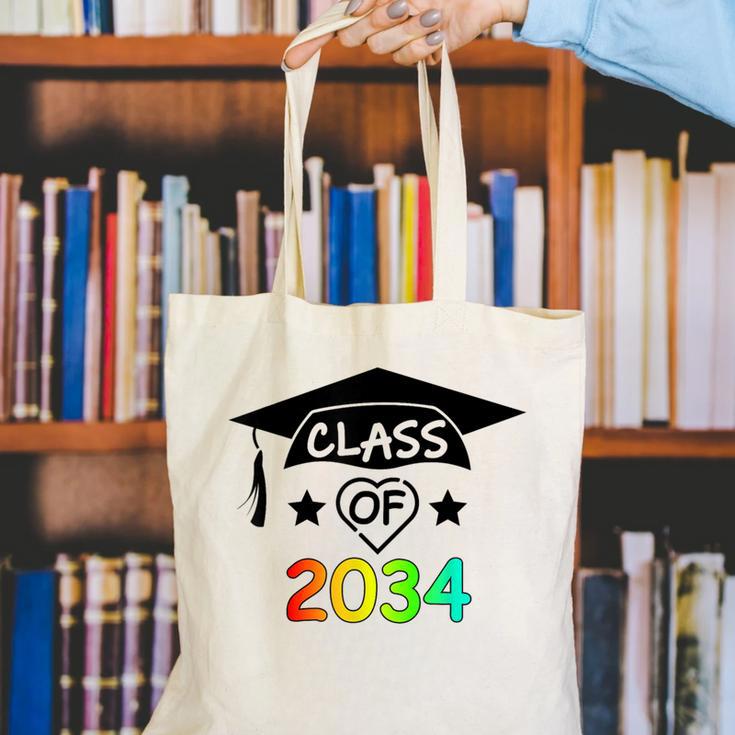 K -12th Grade Hand Prints Space Graduation Class Of 2034 Canvas Tote Bag