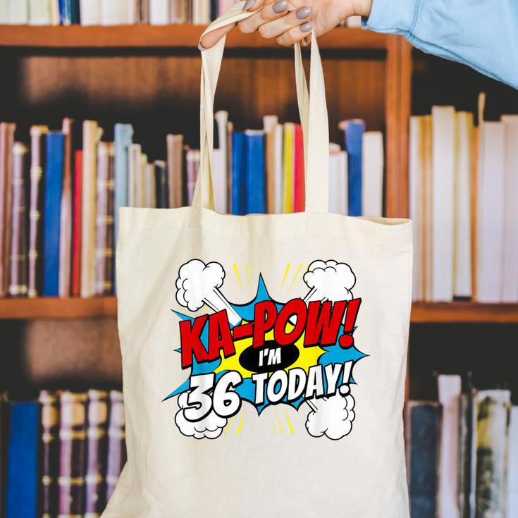 Ka-Pow 36 Years Old Comic Book 36th Birthday Super Hero Canvas Tote Bag