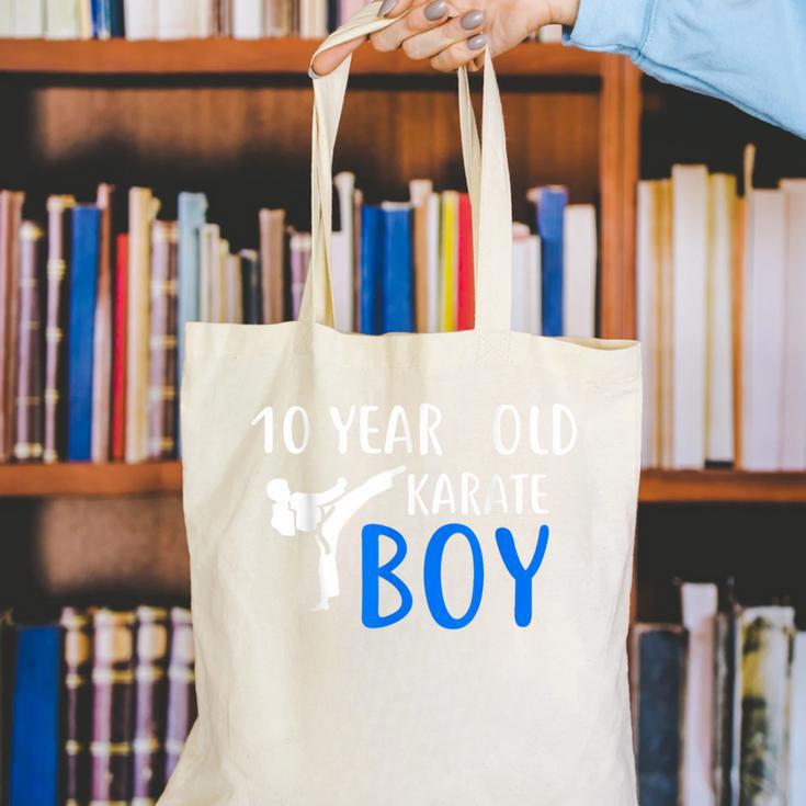 Karate Boy 10 Year Old Kids Shirt Graduation Canvas Tote Bag