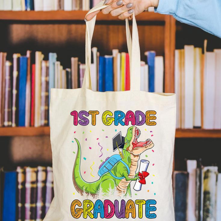 Kids 1st Grade Graduate Dinosaur Trex 1st Grade Graduation Canvas Tote Bag