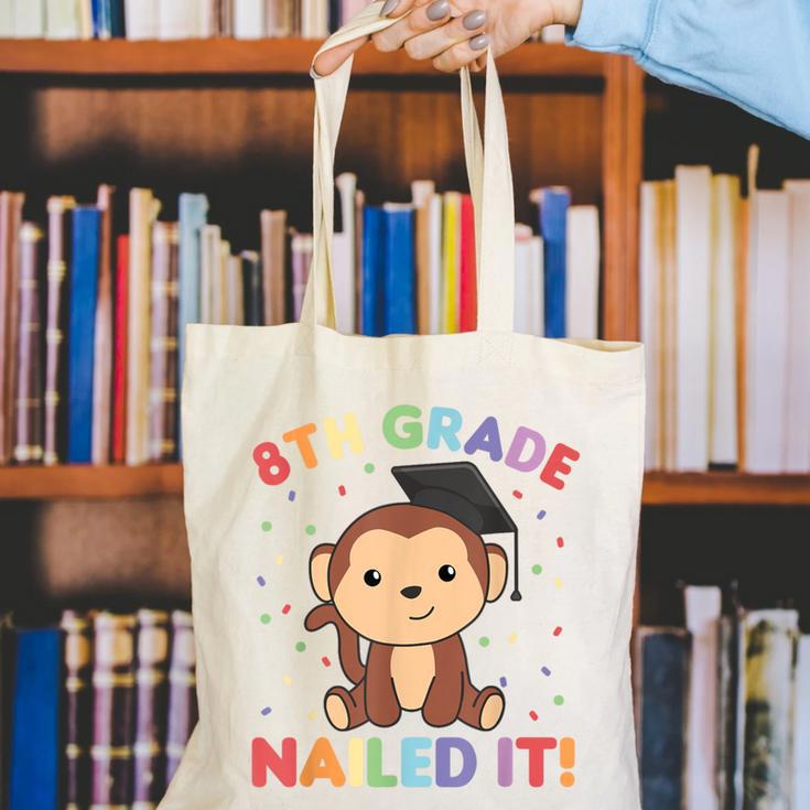 Kids 8th Grade Nailed It Monkey Graduation Canvas Tote Bag