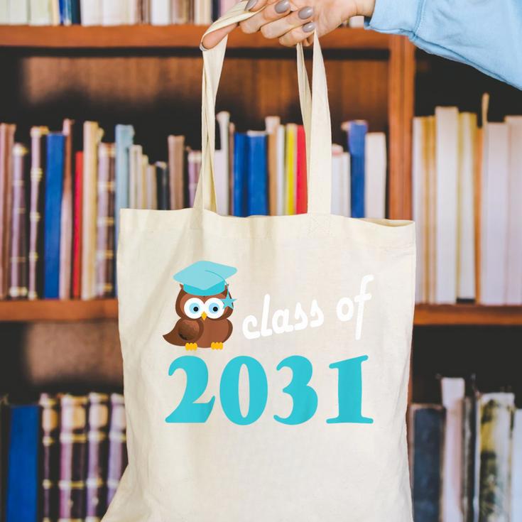Kids Class Of 2031 Graduation Year T-Shirt Back To School Canvas Tote Bag