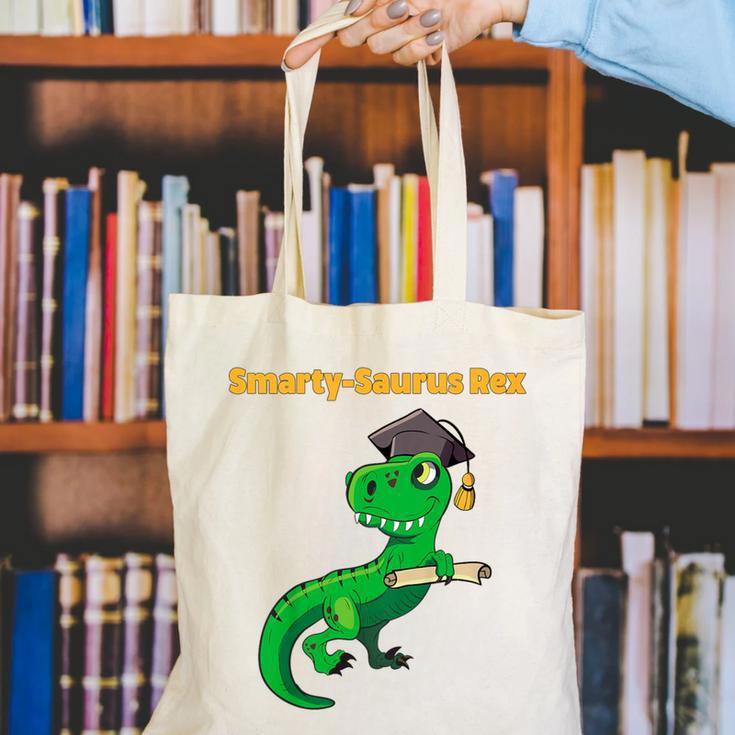 Kids Cute Graduation Dinosaur Smarty Saurus Kinder VPK Pre-k Grad Canvas Tote Bag