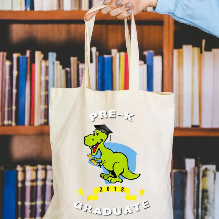 Kids Dinosaur Pre-K Graduation TShirt Kids Preschool Graduation Canvas Tote Bag