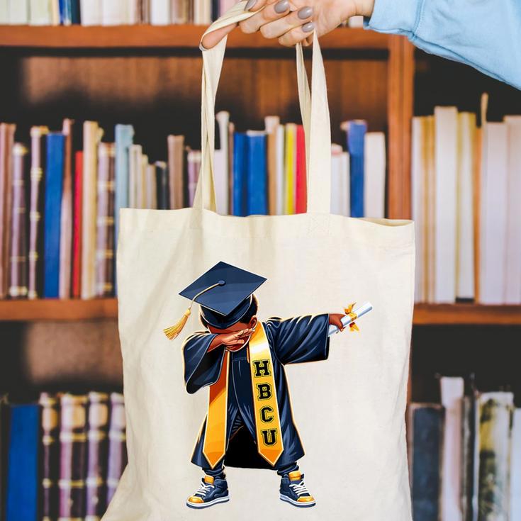 Kids HBCU Boys Grad Dabbing Graduation Canvas Tote Bag