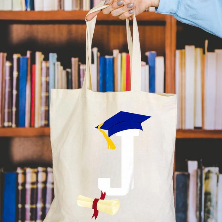 Kids Initial J Letter For Boys Preschool Graduation Kindergarten Canvas Tote Bag