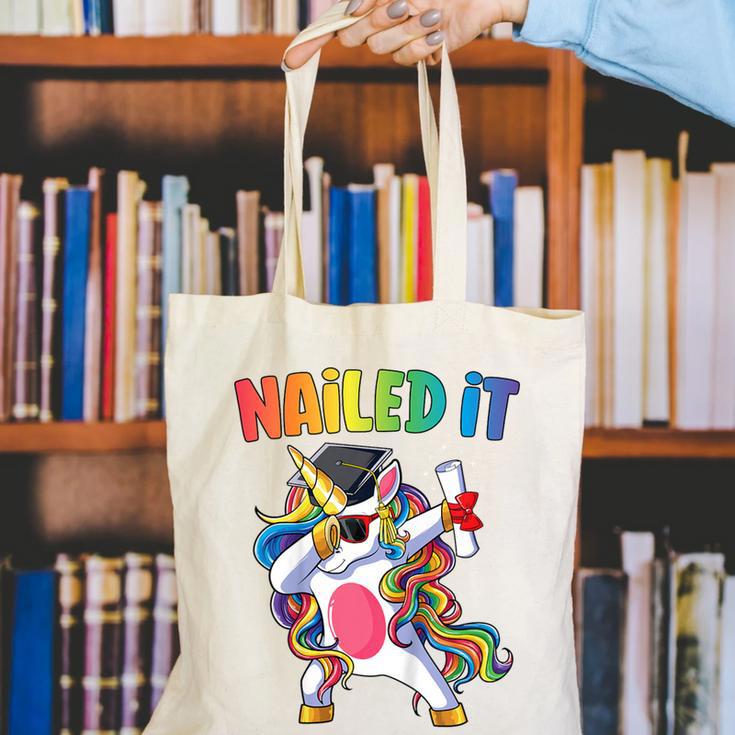 Kids Kindergarten Graduation Shirt Unicorn Graduate Nailed It Canvas Tote Bag
