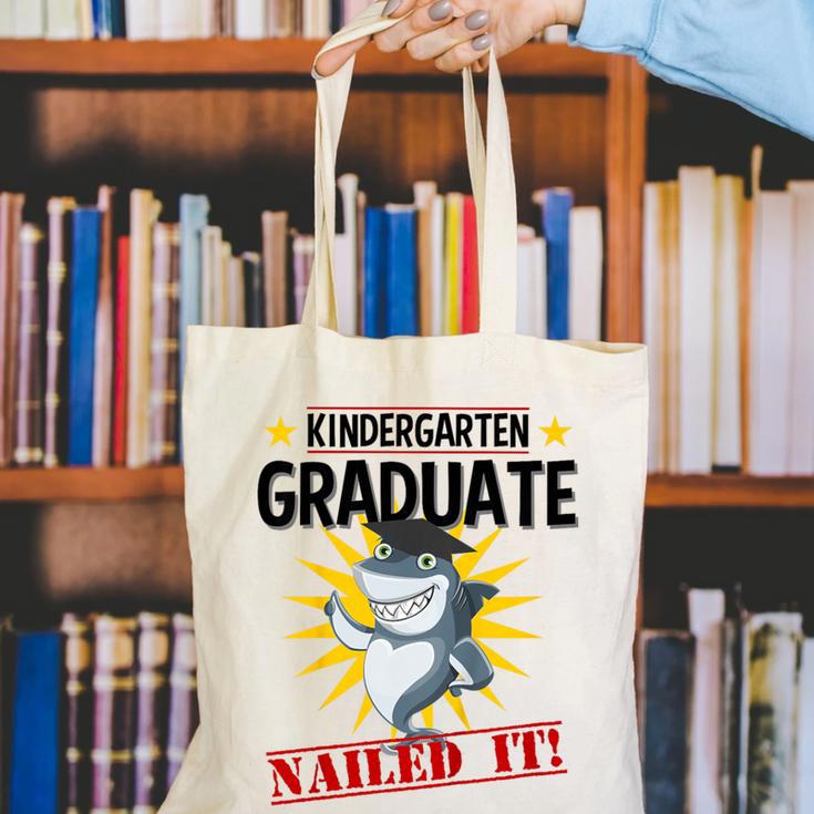Kids Kindergarten Nailed It Shirt 2019 Shark Graduation Tee Canvas Tote Bag