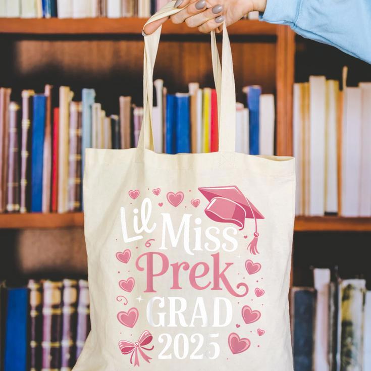 Kids Little Miss Pre-K Grad 2025 Preschool Girls Prek Graduation Canvas Tote Bag