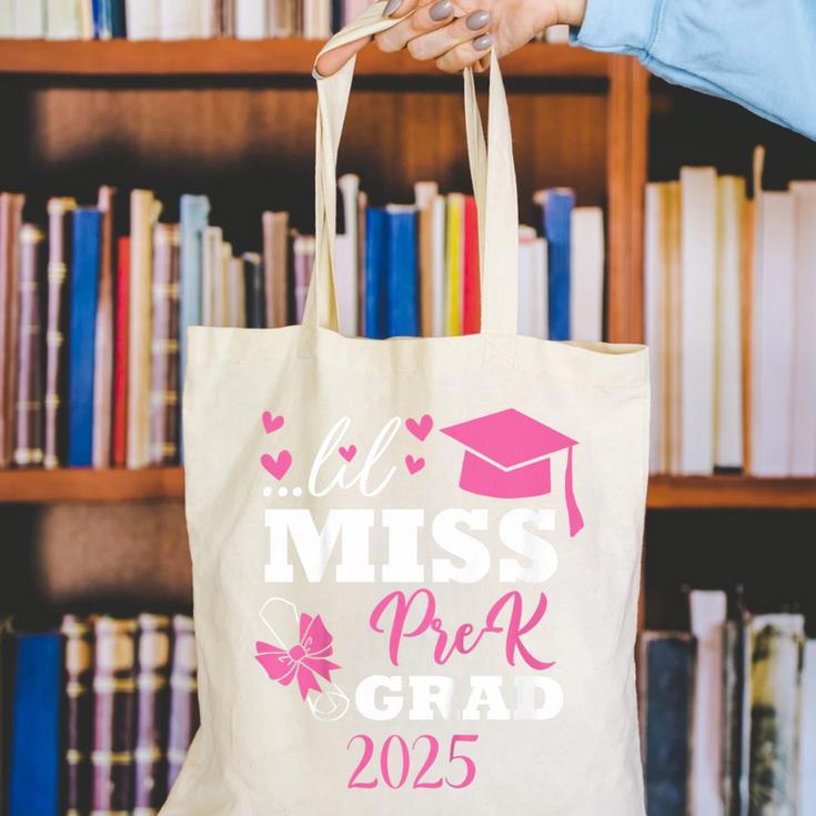 Kids Little Miss Pre-K Grad Preschool Prek Graduation 2025 Canvas Tote Bag