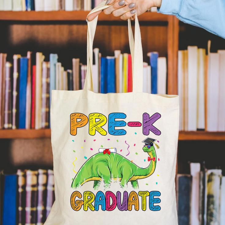 Kids Pre-K Graduate Brontosaurus Dino Pre Kindergarten Graduation Canvas Tote Bag