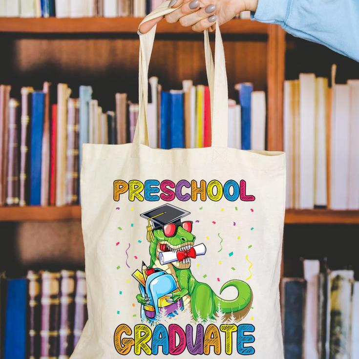 Kids Preschool Graduate T-Rex Dinosaur Preschool Graduation Canvas Tote Bag